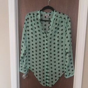 Worthington Mint Sheer Blouse